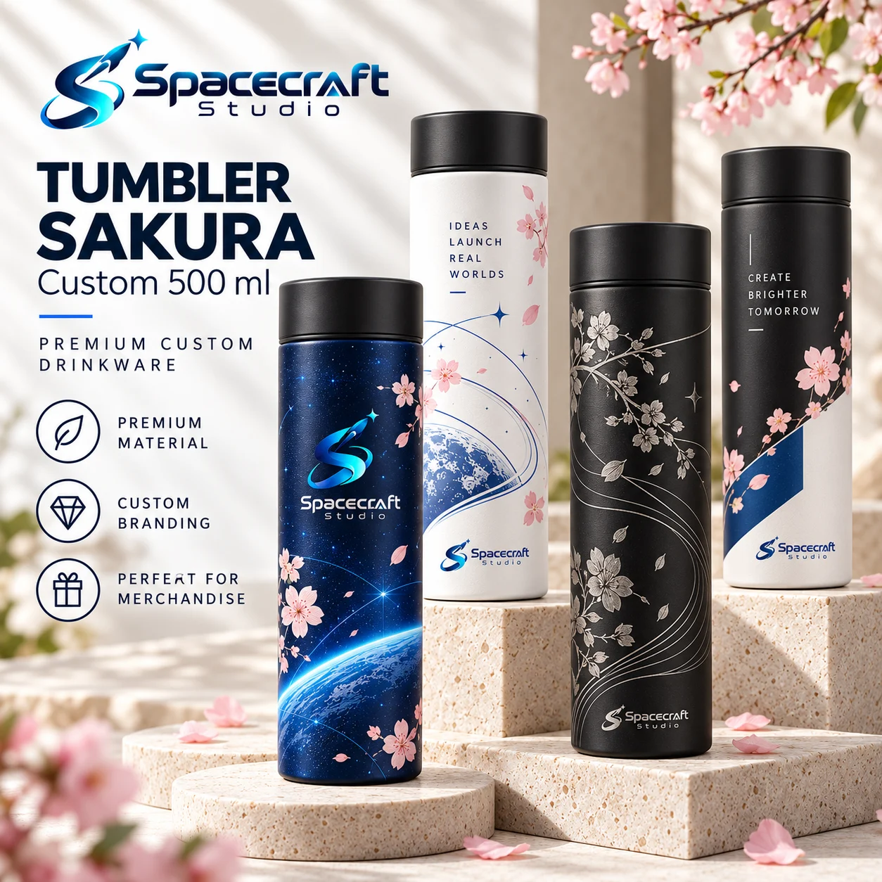 Tumbler Sakura - Custom 500 ml