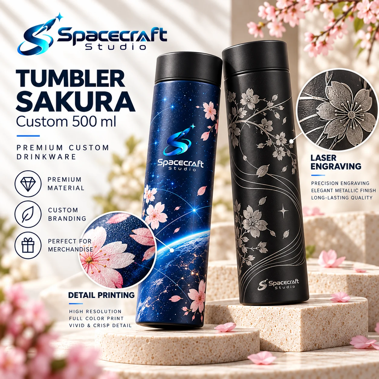 Tumbler Sakura - Custom 500 ml foto 3